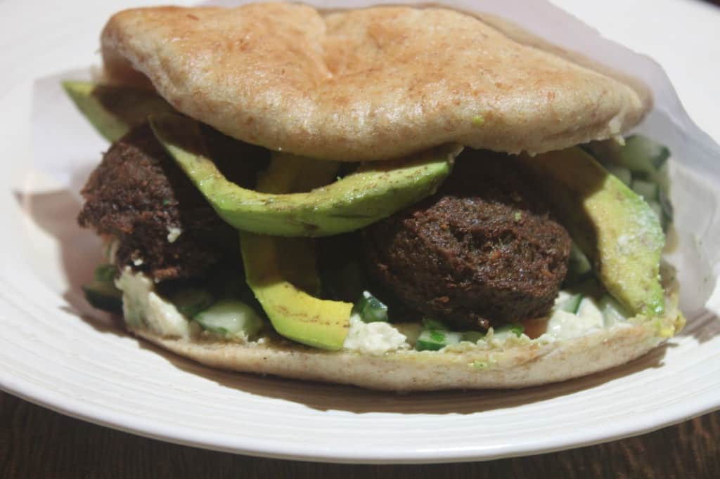 Pita falafel from Down To Earth Restaurant