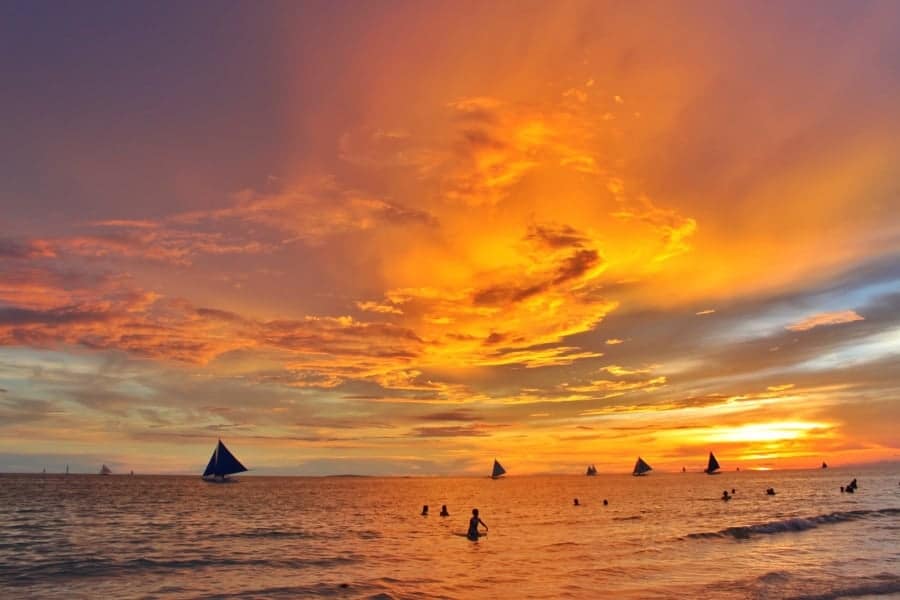 Beautiful sunsets at Boracay
