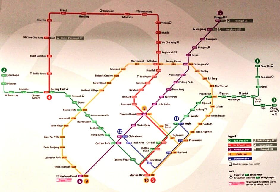 Metro map in Singapore