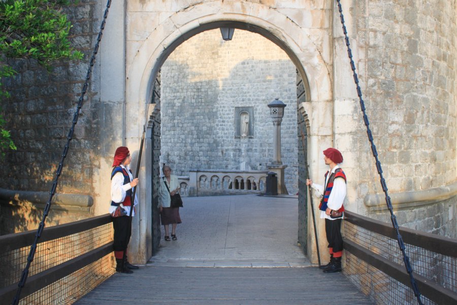 Walking the old city walls in Dubrovnik, Croatia
