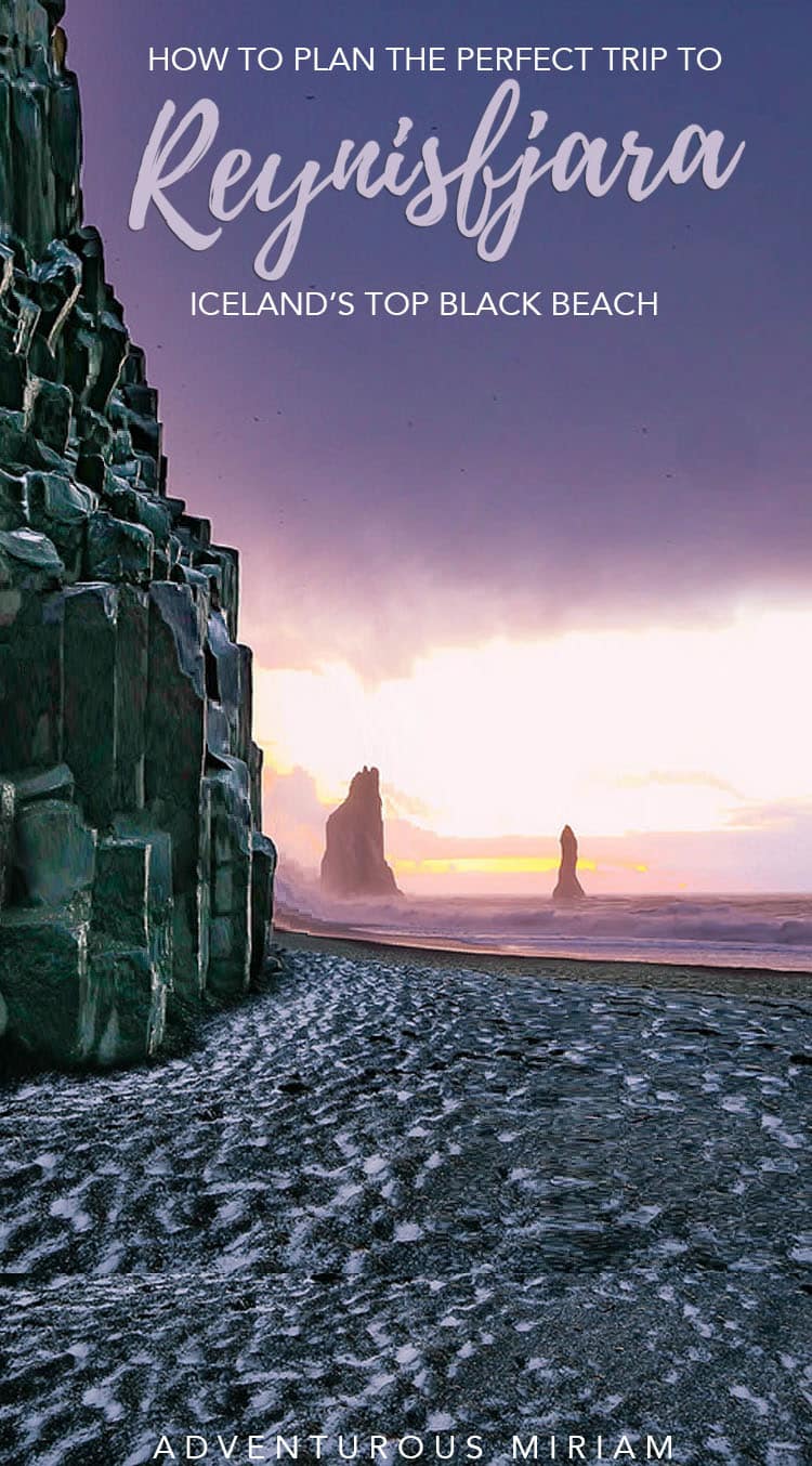 Planning a trip to Iceland's black beach, Reynisfjara? Iceland has several volcanic beaches, but Reynisfjara Black Sand Beach is the coolest with its black sand, insane basalt columns, lava formations, towering cliffs, and caves. Here's why you should visit.