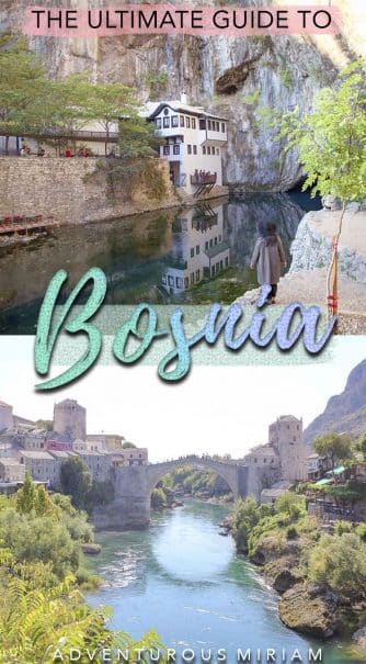 Get the must-have tips in this Bosnia travel guide, incl. what to see, what to eat and where to stay. Visit Bosnia and experience UNESCO sites, the beautiful city of Mostar, the nature and taste the delicious Bosnian coffee and food. This Bosnia travel guide is great for first-timers as well as solo travelers, couples and families. #bosnia #travel #balkans