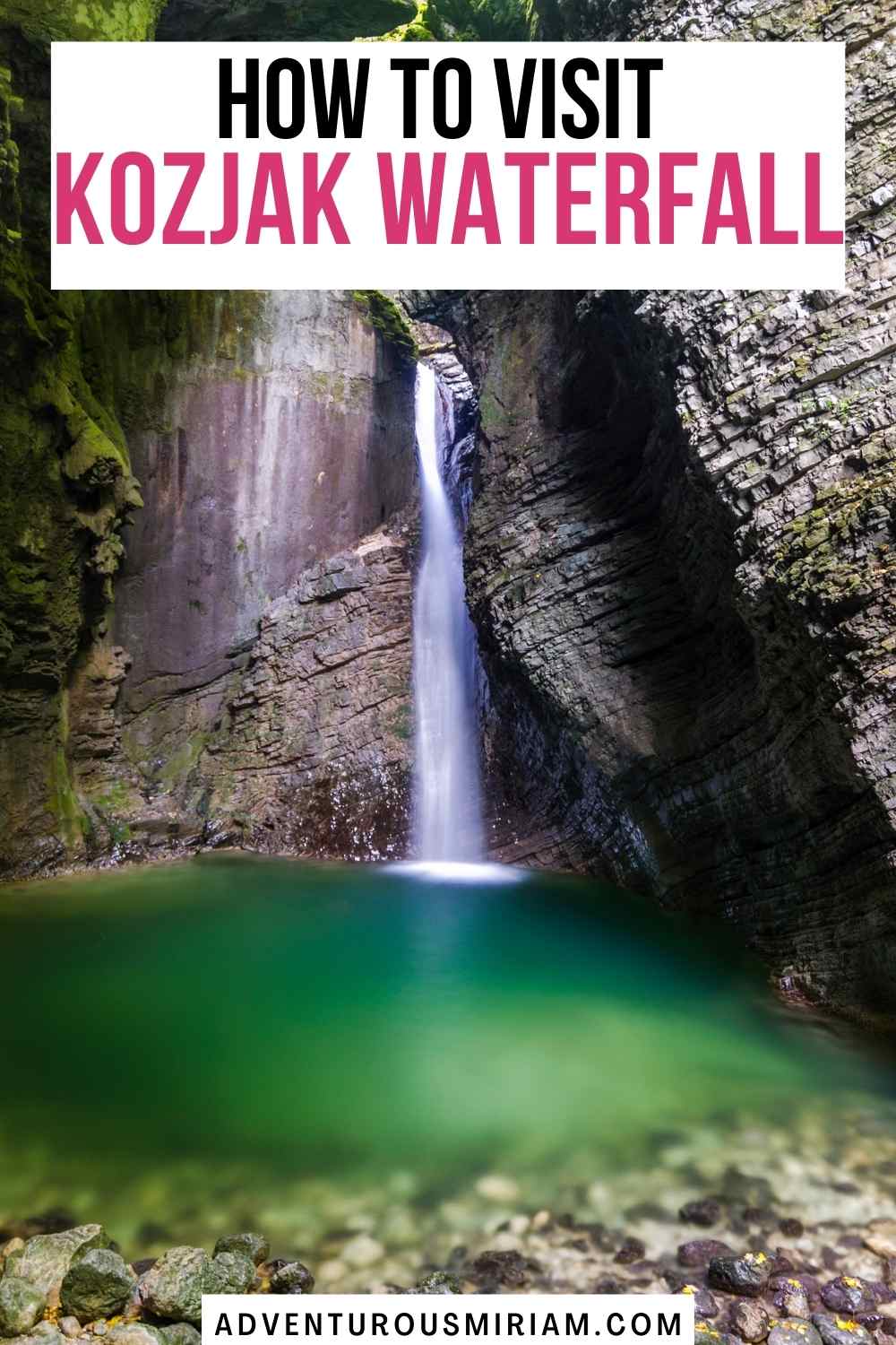 Hiking in Kozjak waterfall, Slovenia. Get all the tips and tricks here. Kozjak waterfalls. Kobarid Slovenia. Soca valley. Waterfalls Slovenia. The Balkans.