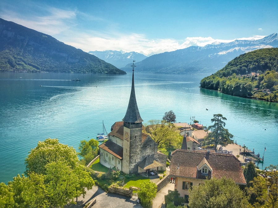 Lake Thun Spiez castle