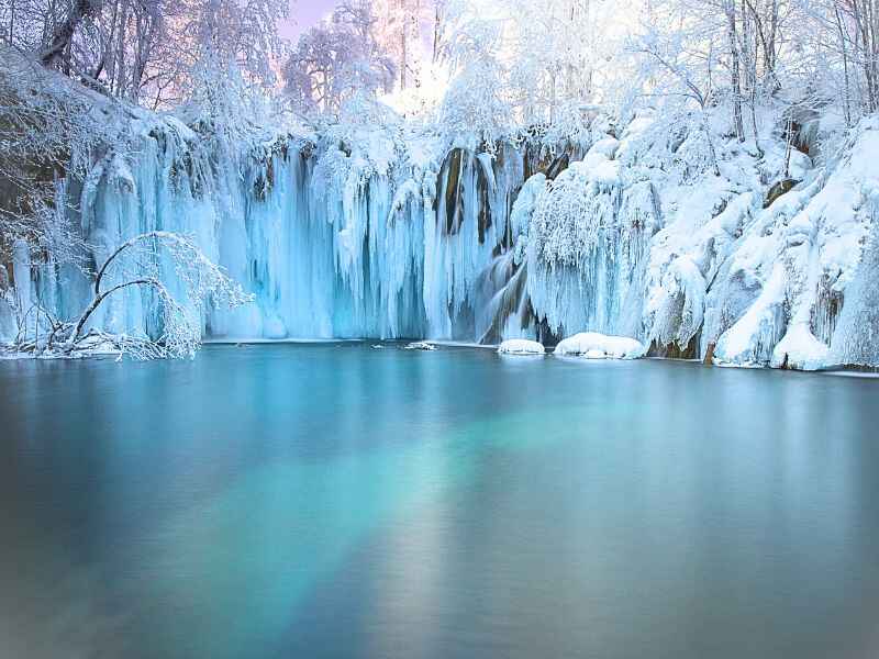 Plitvice Lakes in winter-croatia